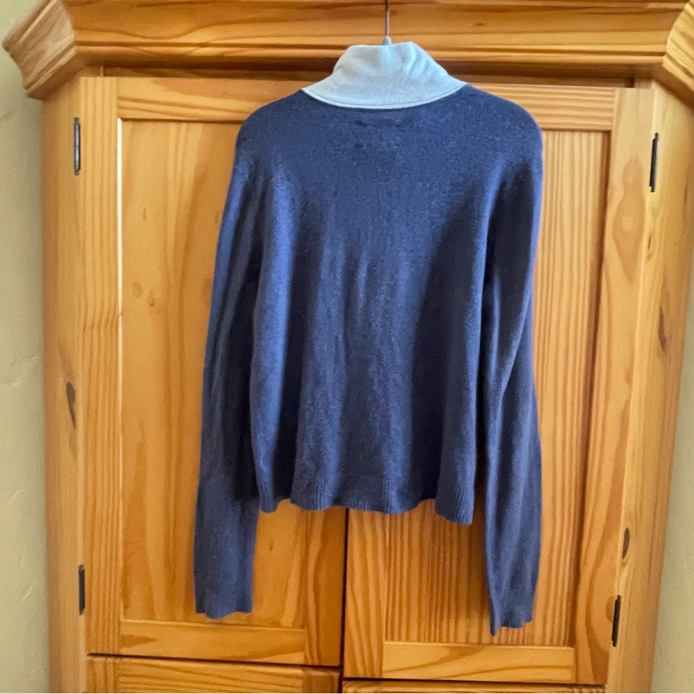 Offline by Aerie Striped Full Zip Sweater Jacket Navy Blue - Size Medium - Picture 2 of 6